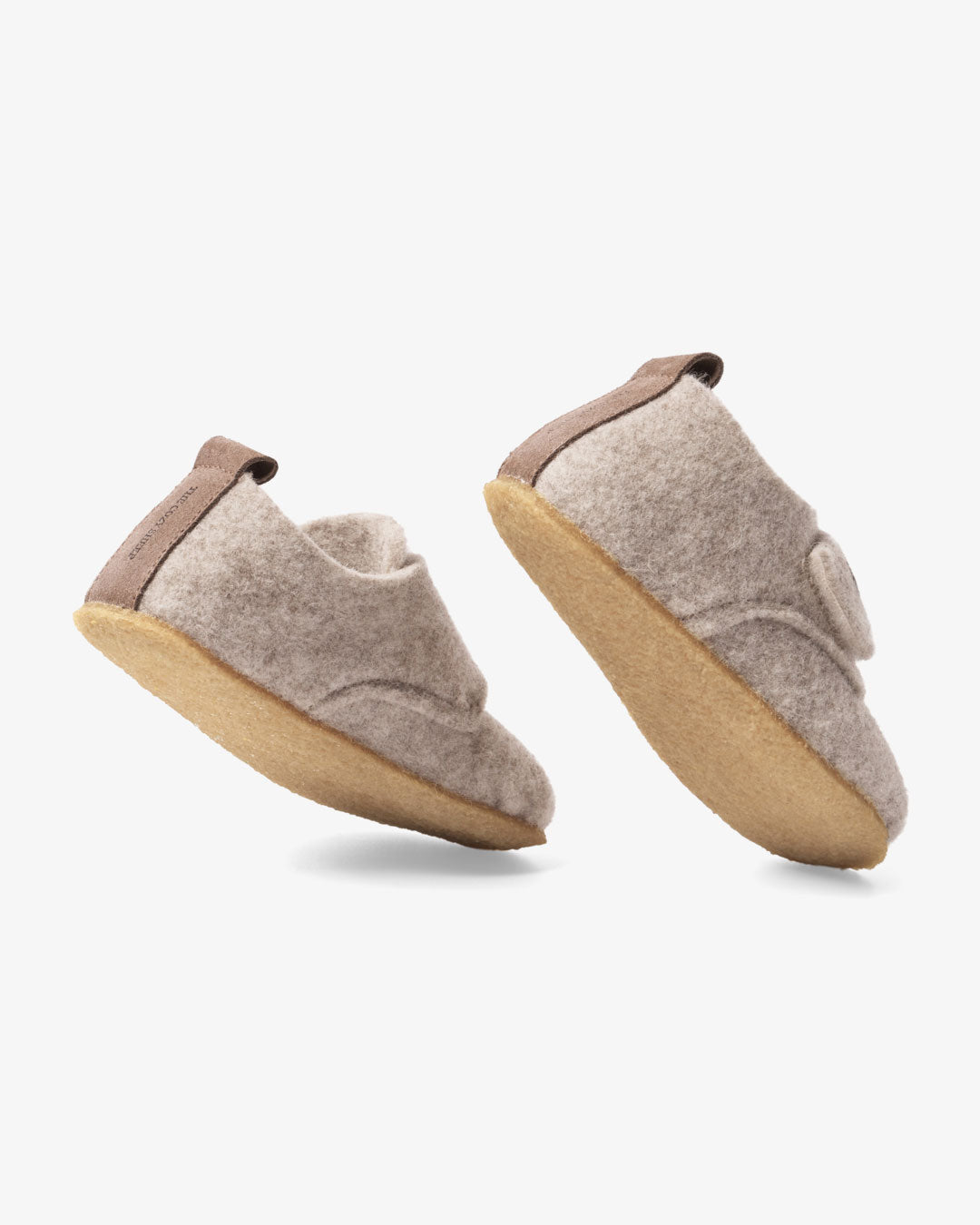 Pantoffeln aus Wollfilz für Kinder – Beige