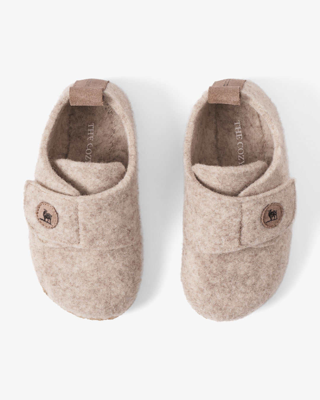 Pantoffeln aus Wollfilz für Kinder – Beige